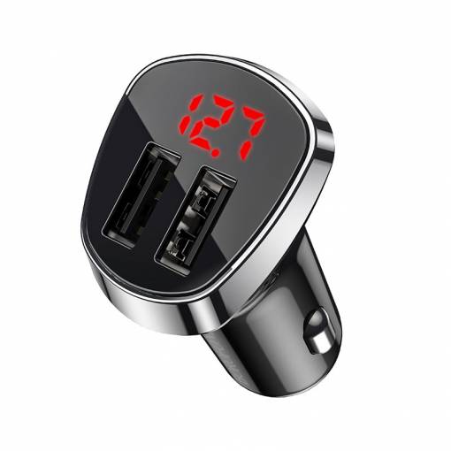 Foto - Borofone dvojitá USB nabíjačka do auta 12W - LED displej